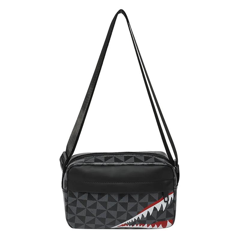 Market-6 Creatieve Haaienbek Crossbody Tas Eenvoudige Portemonnee Telefoon Tas Casual Mode Crossbody Grote Capaciteit Kleine Vierkante Tas black