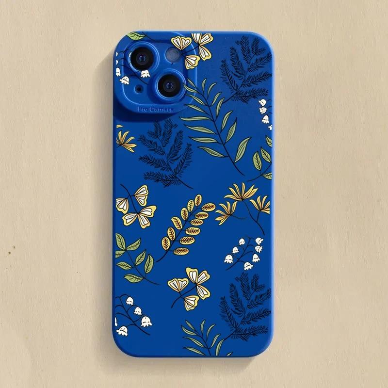 Abstract Plants Phone Case For iPhone 16 11 12 13 14 15 Pro Max X XS XR 7 8 Plus  16E Shockproof Silicone Soft Cover_
