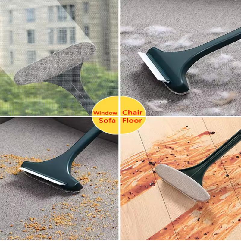 Multifunctional Anti-mosquito Screen Brush Dry Wet 1 In 1 Dual Purpose Window Cleaning Brush Long Hand Handheld Mesh Cleaner