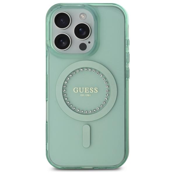 Guess Guhmp16Lpftdten Iphone 16 Pro 6.3 Zielony/Green Hardcase Iml Rhinestones Magsafe