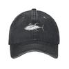 Fashion Yellowfin Tuna Black White Detailed Watercolor Fish Illustration Baseball Cap Cap Tennis FeUnisex