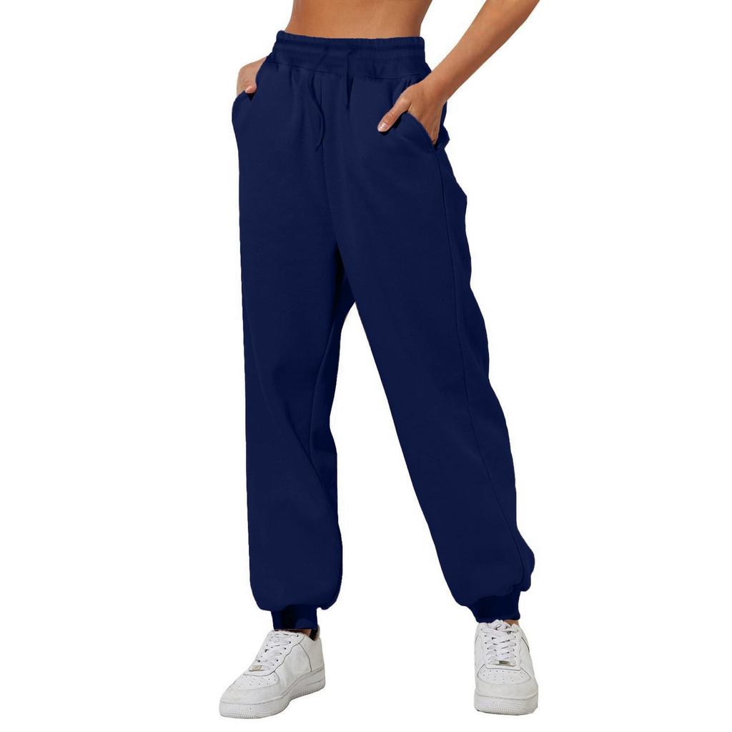 Pantalones de chándal para mujer color liso cintura elástica pantalones jogger primavera otoño casual ropa deportiva pantalones jogger para entrenamiento