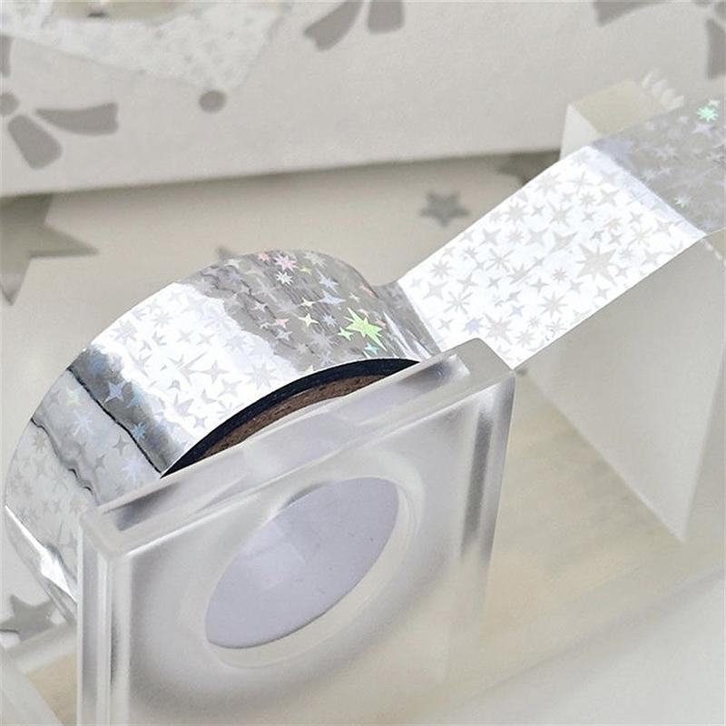 Star Washi Tape Index Decorative Packaging Material Sealing Stickers Colorful Laser Masking Tape Decorative Adhesive Tape
