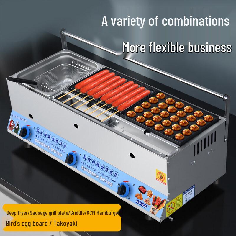 JPHZNB 3-in-1 Commercial Grill Fryer