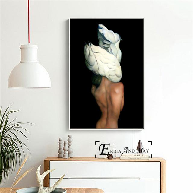 Wings Women Surreal Artwork Posters and Prints Wall Art Decorative Picture Canvas Painting For Living Room Home Decor Unframed