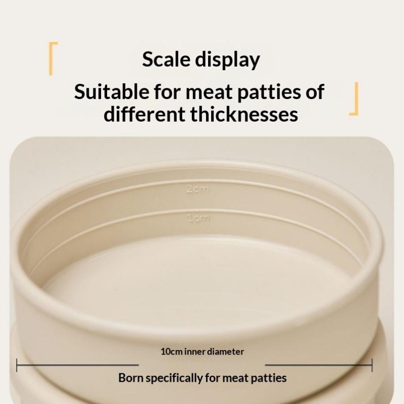 Circular Beef Patty Silicone Lunch Box Microwave Heated Silicone Fresh-Keeping Box, Snack Salad Bento Box
