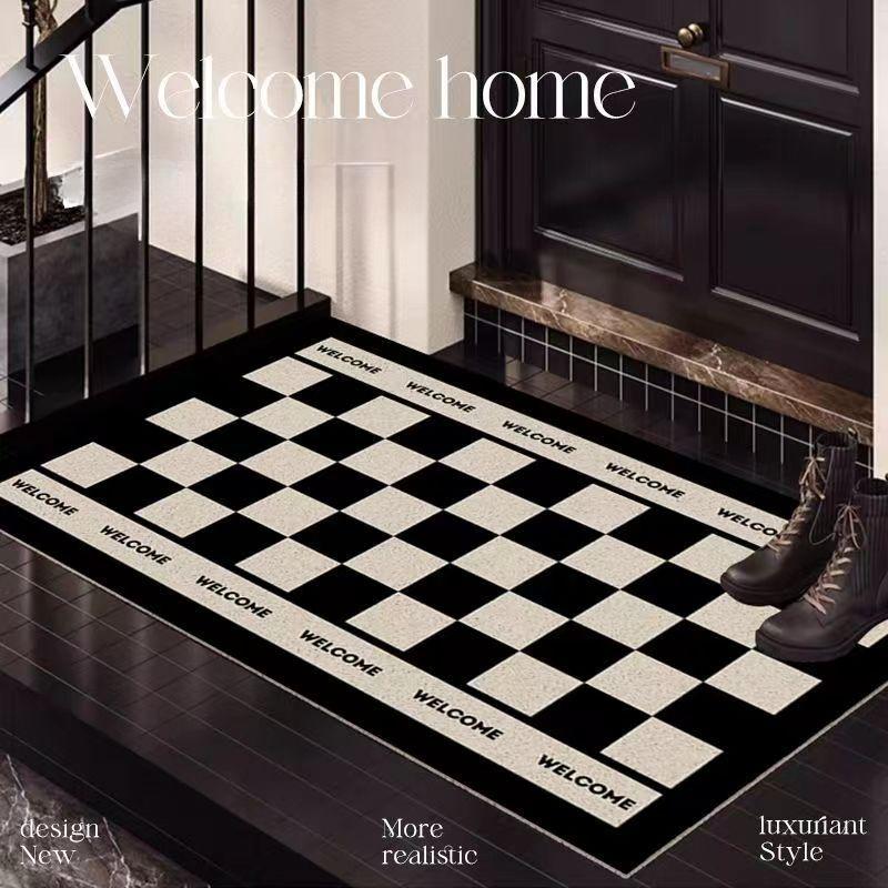 

Легкий Роскошный Входной Дверной Проволочный Кольцевой Дверной Коврик Нескользящий Коврик для Ног у Входа Бытовой Входной Ковер Коврик для Пола Можно Резать Снаружи Двери 40*60cm