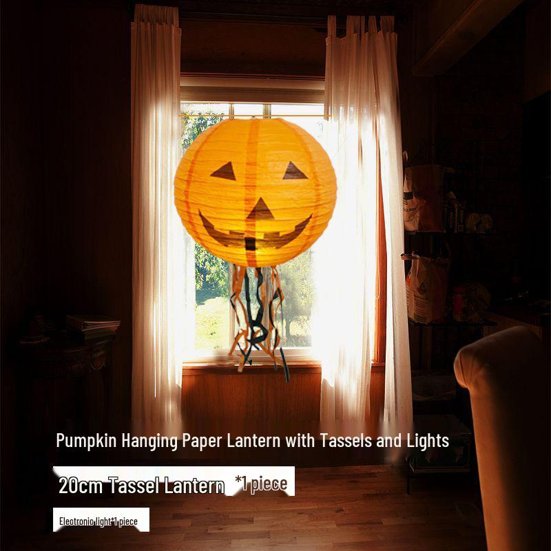 

Pumpkin Lantern Ghost Festival Decoration for Kindergarten & Shopping Mall - Luminous Hanging Halloween Ornament