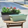 1 Set Balcony Plant Vegetable Flower Planter with Tray and Rack Plastic Garden Simple Rectangular Hanging Long Flower Pot Trough
