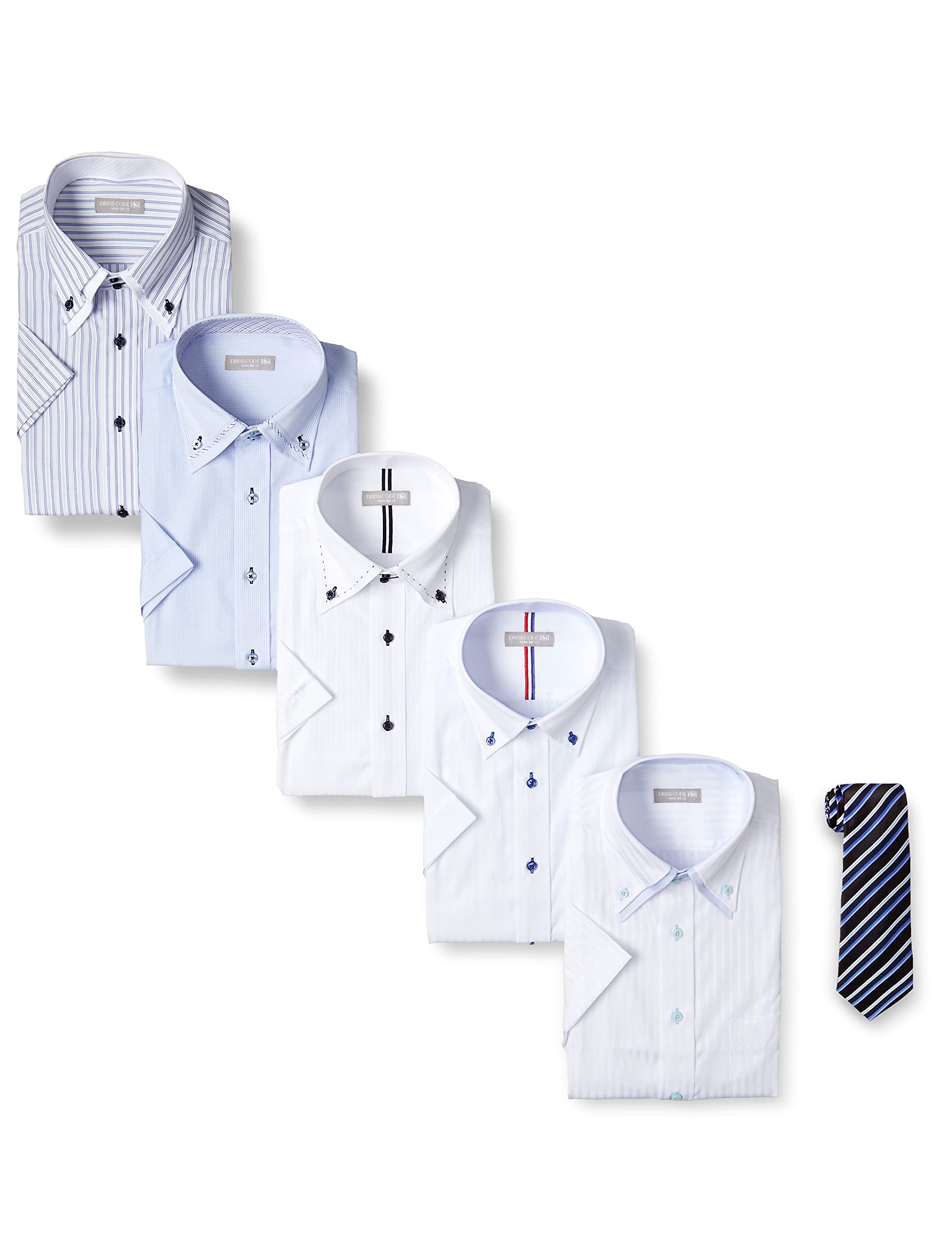 

[Dress Code 101] Short-sleeved dress shirts, set of 5, with tie.
