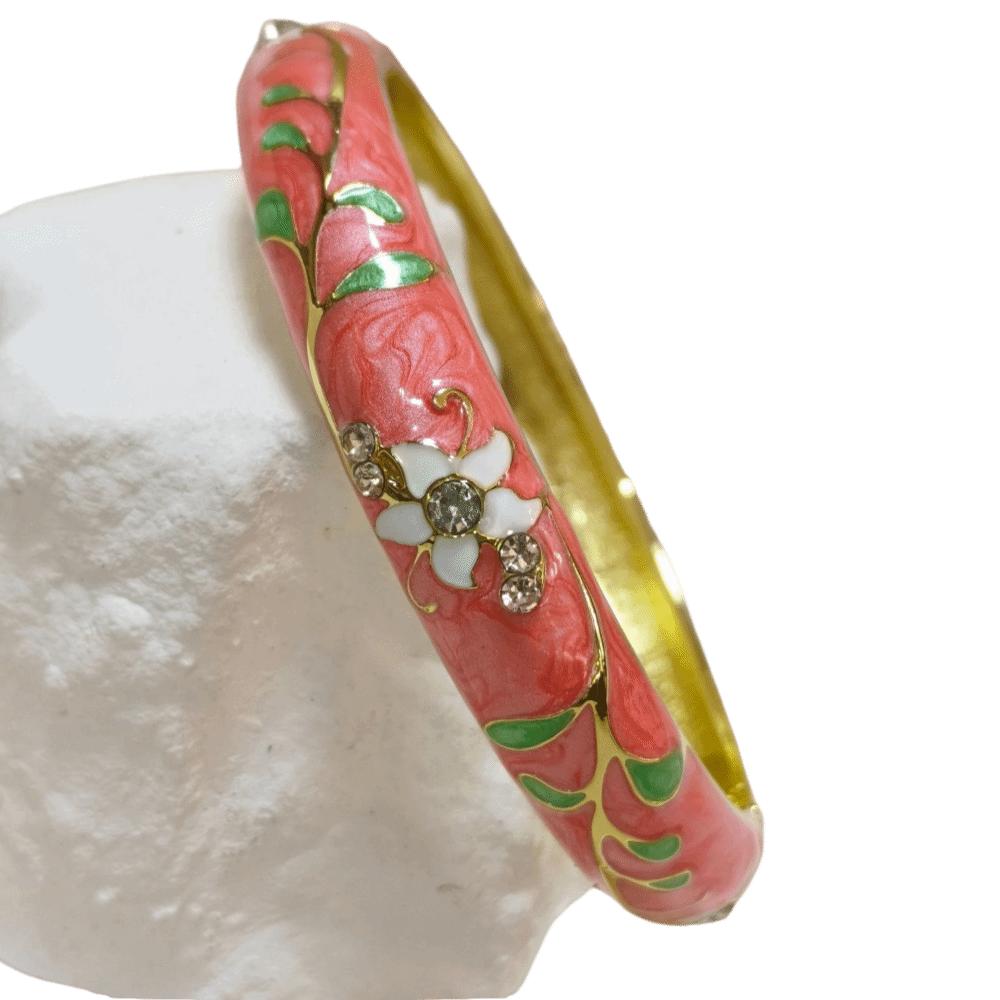1cm Chinese Cloisonne Bracelet Traditional Women's Hand Bracelet  Gifts for Women Girl