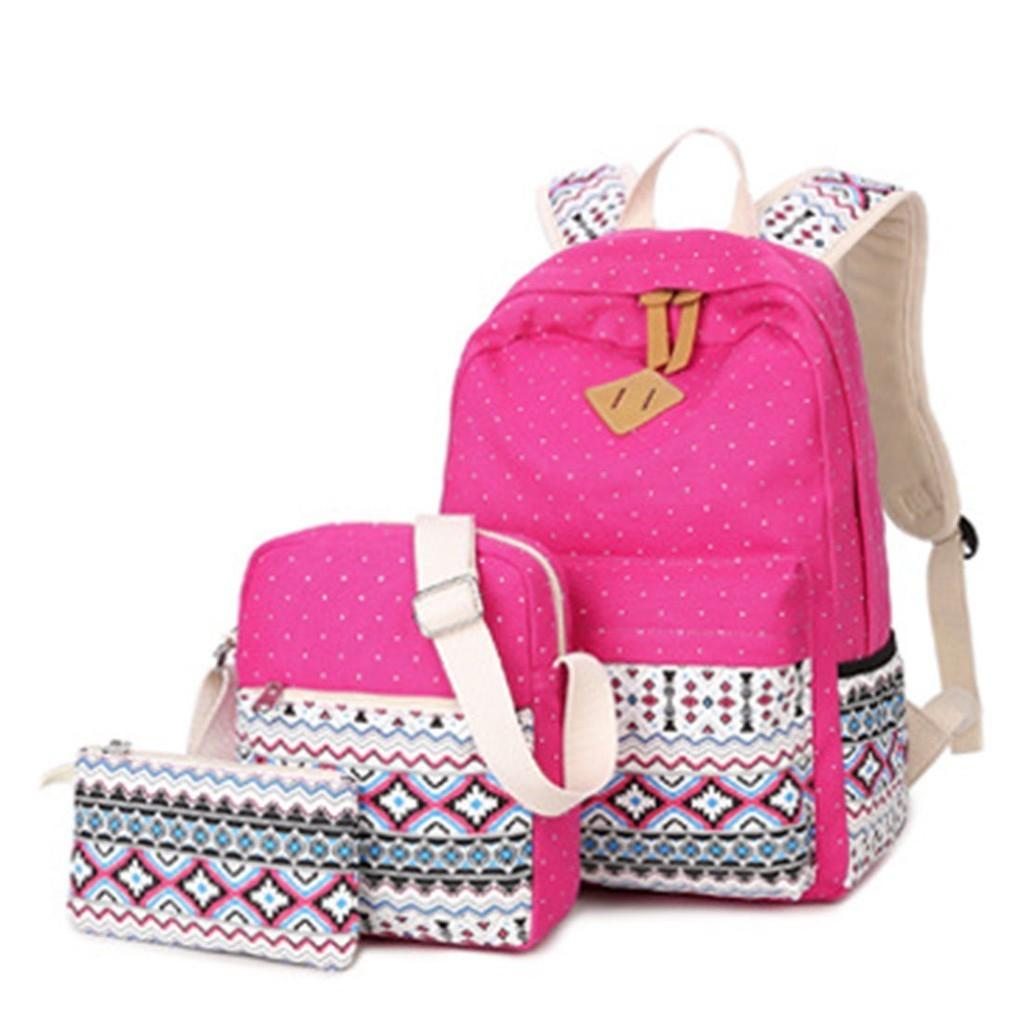 Stylish Premium Quality 3pcs/set Backpack Women Travel Bookbags School Bags For Teenage Girls