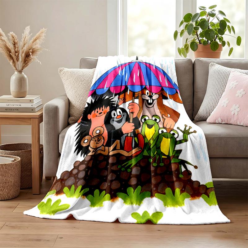 Cartoon Maulwurf Decke Flanell Decke Weiche Gemütliche Plüschdecke für Sofa Bett Leichte Heimdekoration