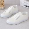 Women's Summer Shoes Flat White Shoes Breathable Work Nurse Shoes Cloth Anti Slip Flat Bottom Lace Up Solid Color