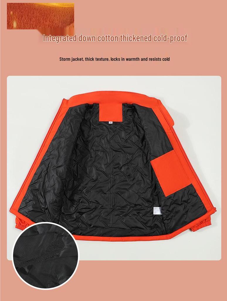 Custom Logo Waterproof Down Jacket - Thick Cotton Shell for Autumn/Winter Workwear