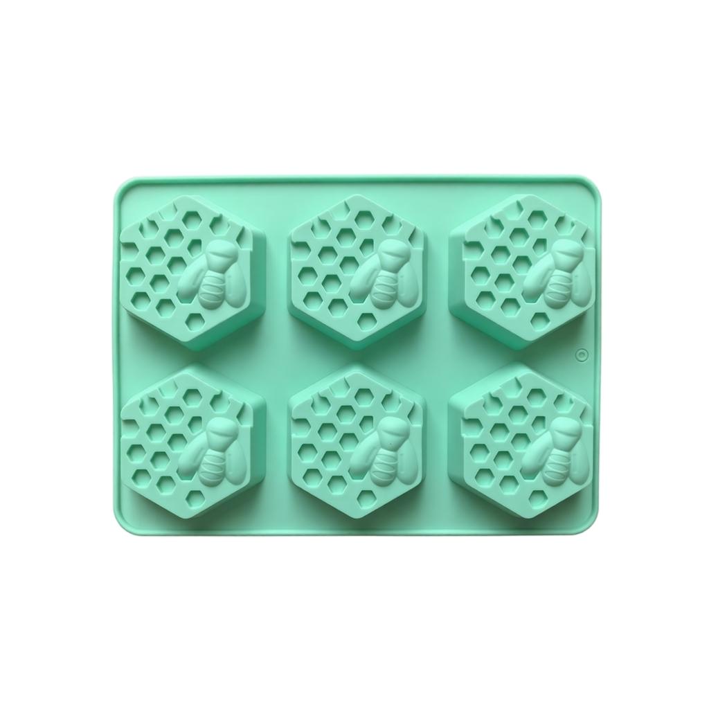 Silicone Mold Honeycomb Bee Shape 6 Cavities Soap Mold Chocolate Mold Baking Mold Candy Mold Ice Cube Mold Flexible Non-Stick Mold