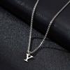Simple A-Z Letter Necklace for Men Waterproof Stainless Steel 26 Letters Pendant Necklace Men’s Minimal Initial Necklace