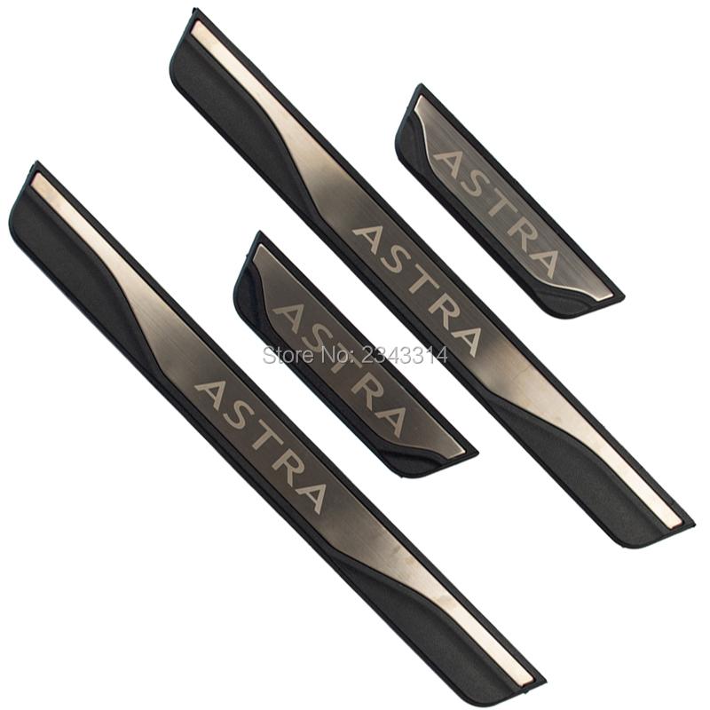 For 2014- Vauxhall Opel Astra H J K Mokka X Stainless Door Sill Kick Scuff Plate Pedal Protector Trim Car Styling Accessory