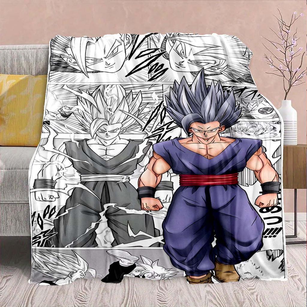 Dragon Ball Anime Flannel Blanket - Soft Warm Perfect for Sofa, Bedding Camping Travel Office Home Decor -QJY