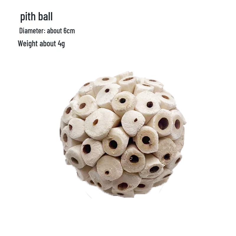 Tiger Skin Parrot Chew Toy - Natural Rattan Ball for Beak Grinding