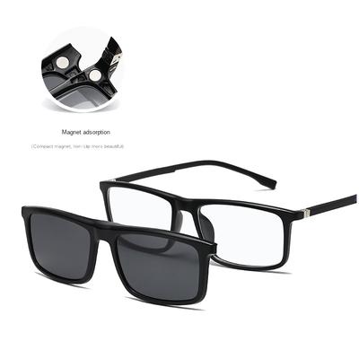 3302A Gradul Grey White Frame 6 In 1 Polarized Clips Magnetic Glasses Sunglasses With 5 Clips Magnet Can Be