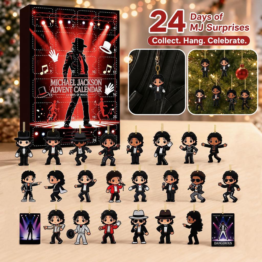 Michael Jackson Cartoon Figure Christmas Advent Calendar Blind Box Pendant Holiday Collectible Gift Set