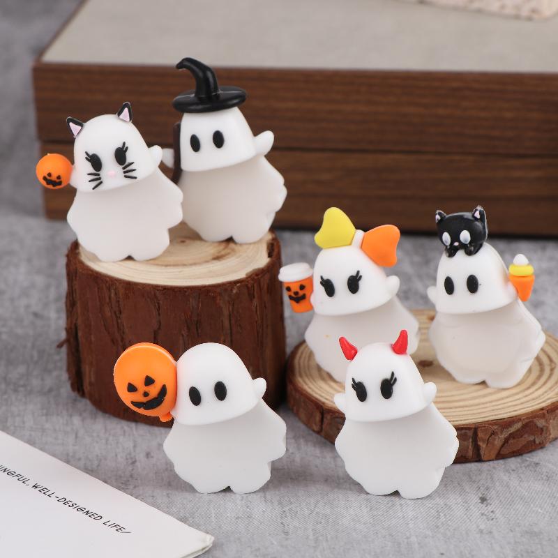 1/6PCS Mystery Phone Buddy Cute Halloween Phones Decorations Mini Figure Design Figurine Fun Desk Accessory For All Phones