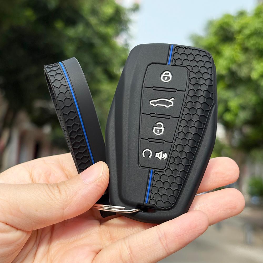 Autoschlüsselkappen Hülle Abdeckung Mit Schlüsselanhängerhalter Für Geely Coolray X6 X7 Emgrand EX7 Global Hawk GX7 GS Vision X6 Emblem Atlas Boyue