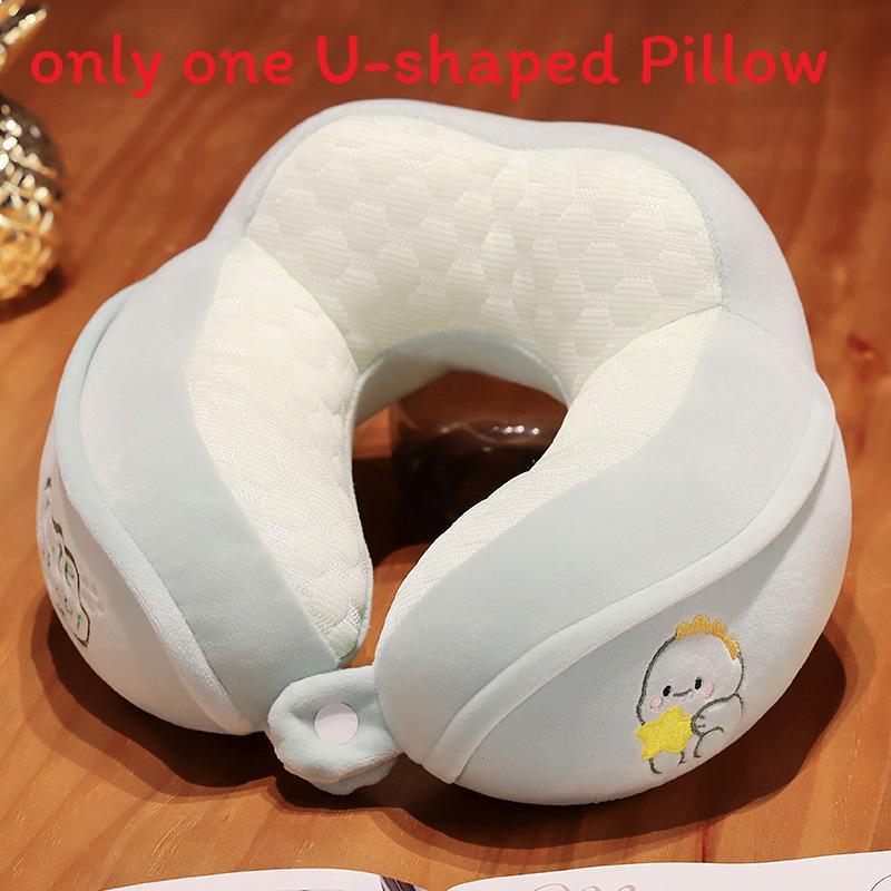Cuscino da Viaggio a Forma di U Winnie the Pooh con Imbottitura in Poliestere per Supporto in Auto e Ufficio
