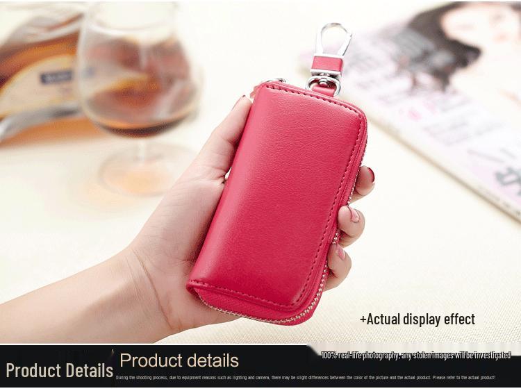 Trendy Unisex Genuine Leather Large Capacity Car Key Case