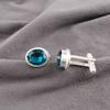 Apatite Gemstone 925 Sterling Silver Handmade Gift Jewelry Men Cufflinks 0.59" CL-2-8