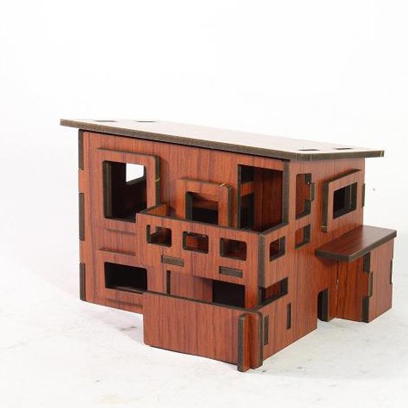Buy Wooden Puzzles Toy For Children Kids DIY House 3D Jigsaw Puzzle ...