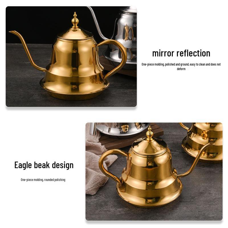 Korean Style Stainless Steel Teapot with Fine Spout and Filter - Large Capacity for Brewing Tea in Restaurants and Hotels