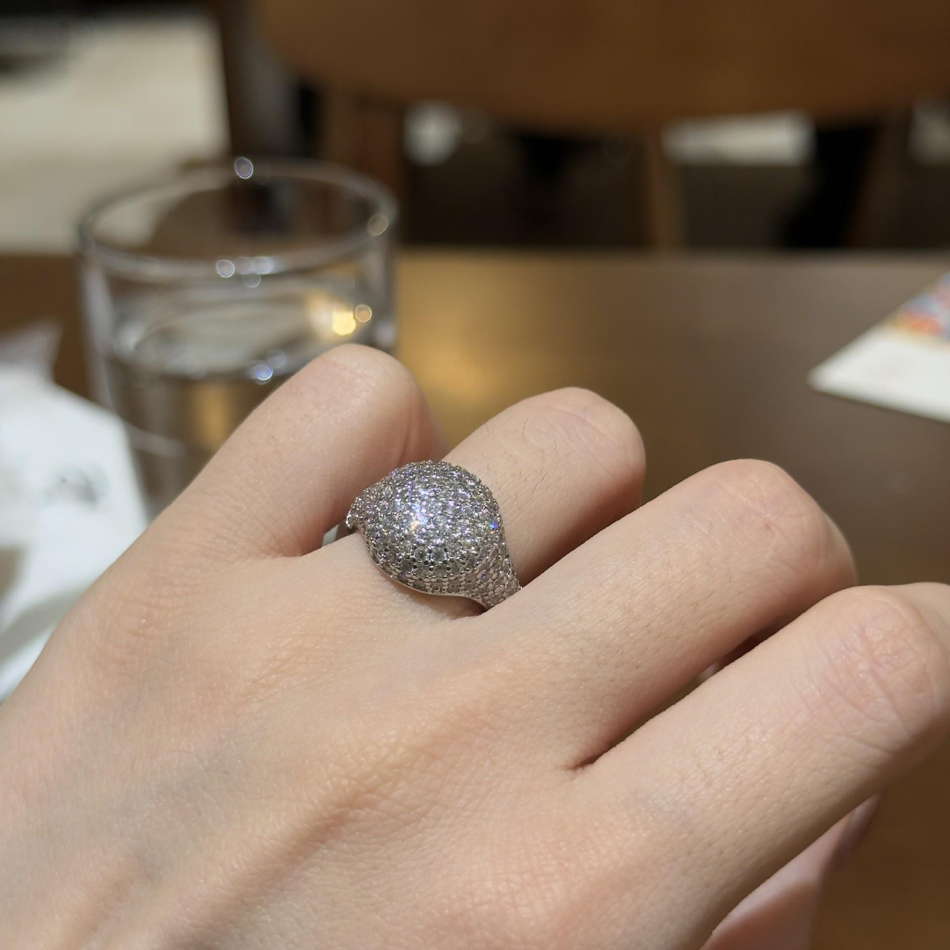 Sparkle Love Heart Full Diamond Women s Zirconia Cuban Ring - Luxury Heart-Shaped Micro-Inlaid Design