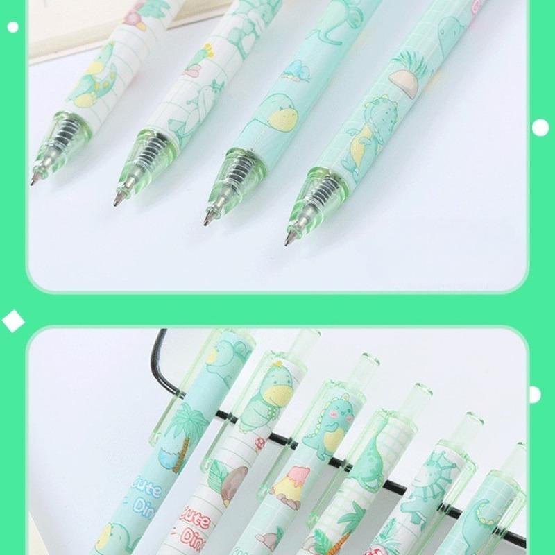 50pcs Happy Dinosaur Press Pen Green Healing Department Press Neutral Pen Student Stationery Office Water-based Signature Pen