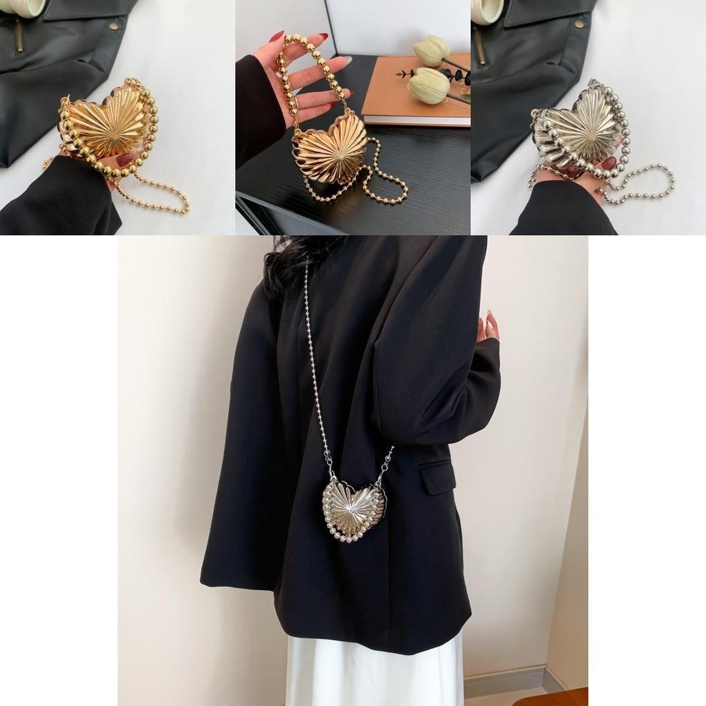 Chic Street Style Mini Heart Bag For Women Trendy Shoulder Crossbody Handbag