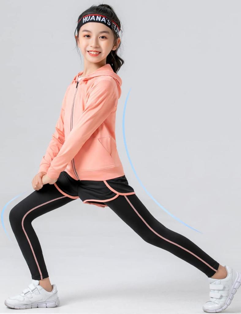 Treningsdresssett for barn for jenter og barn Kortermet barneskole junior yoga trening løping atletisk bord bomull [MIIFIT] Gutter,