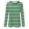 Women's Daily Casual Long-sleeved Striped Printed Crew-neck Top