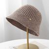 Fashion versatile knitted bucket hat women's autumn and winter casual simple washbasin hat plain bucket hat
