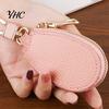 Car Key Holder Faux Leather Case with Hanging Buckle Keyring Chain Portable Fob Remote Zipper Bag Protector Pouch Wallet Cover