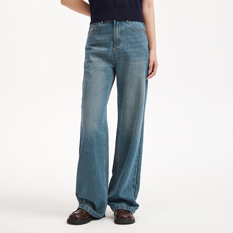 Hotwind Women's Spring Relaxed Straight Wide-Leg Jeans
