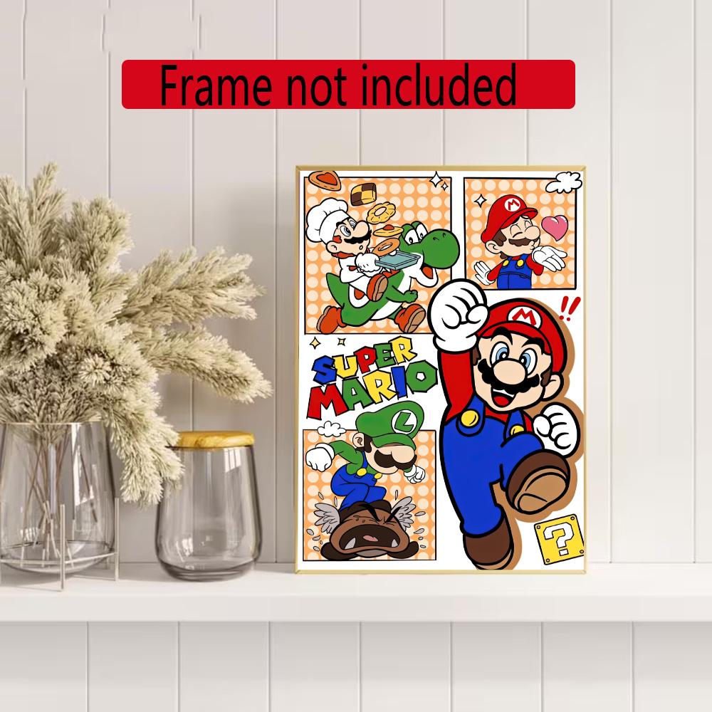 Mario 5D Diy Diamond Painting Round Diamond Mosaic Suitable For Beginners Diamond Painting Rhinestones Gift Frameless