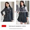 Unisex British College-Style Suit Jacket & Pleated Skirt Set: Stylish, Professional JK Uniform.