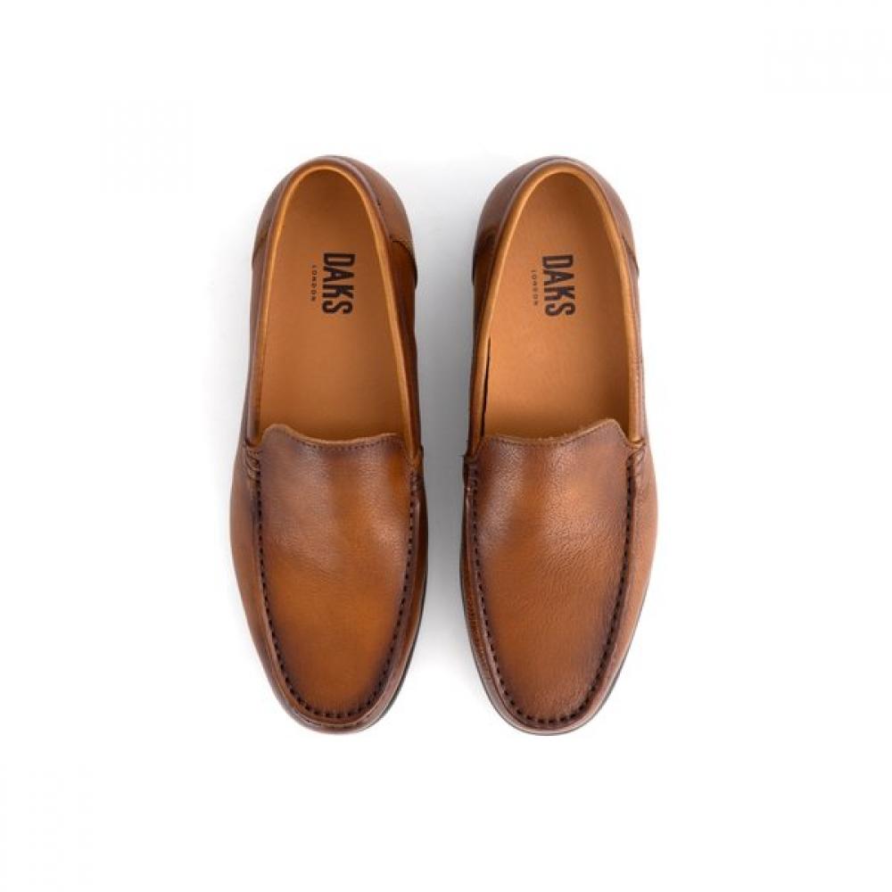Daks Men S beSt Comfort Saffiano Loafer Drm604ke21  Dark Brown 