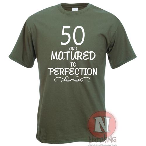 50th Birthday TShirt Celebration Present Gift Funny Matured To Perfection S