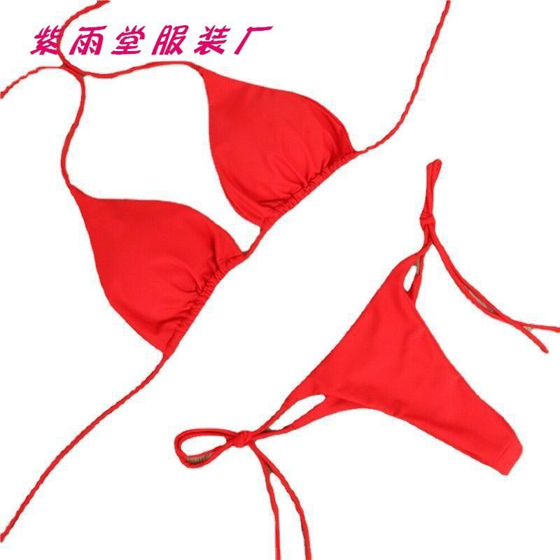 Swimsuit bikini padded women s clothing split traditional women s clothing trendy hot sexy high waist S красный