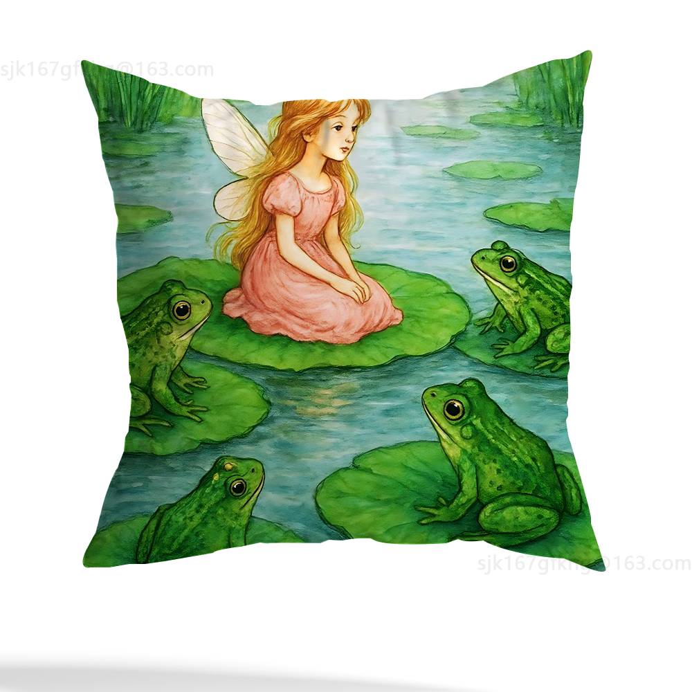 Vintage Frog Fairy pillow cover living room sofa cushion cover bedroom room bed pillow cover home decoration
