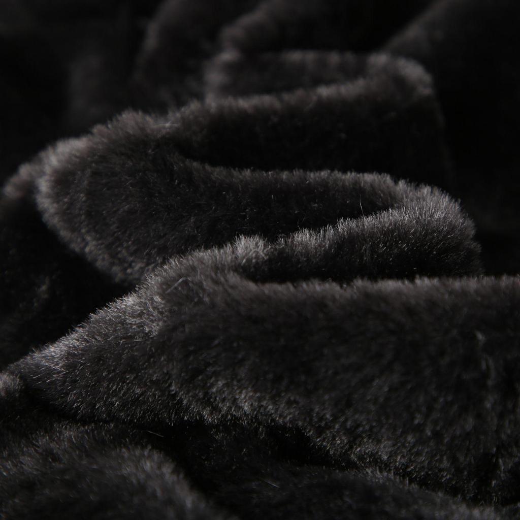 Girls' Faux Rabbit Fur Long-Sleeved Cape Coat