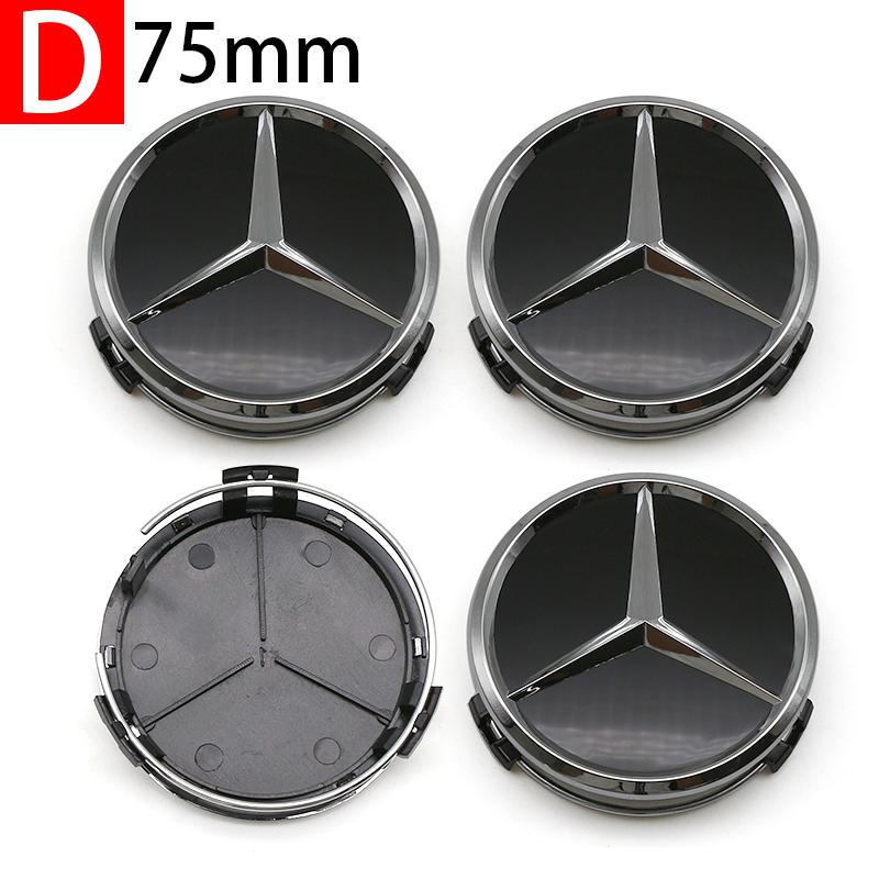 ABS Car Wheel Center Hub Caps 4PCS 56MM 60mm 75MM For Mercedes Benz AMG W203 W206 W220 W205 W211 GLA GLC Emblem Tire Rim CoversA
