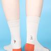 SNOOZY Skateboarder Embroidered Socks (Beige Orange)